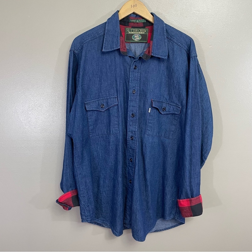 Vintage LEVI'S Men's XL Sutter Creek Buffalo Plaid accents shirt Cabincore